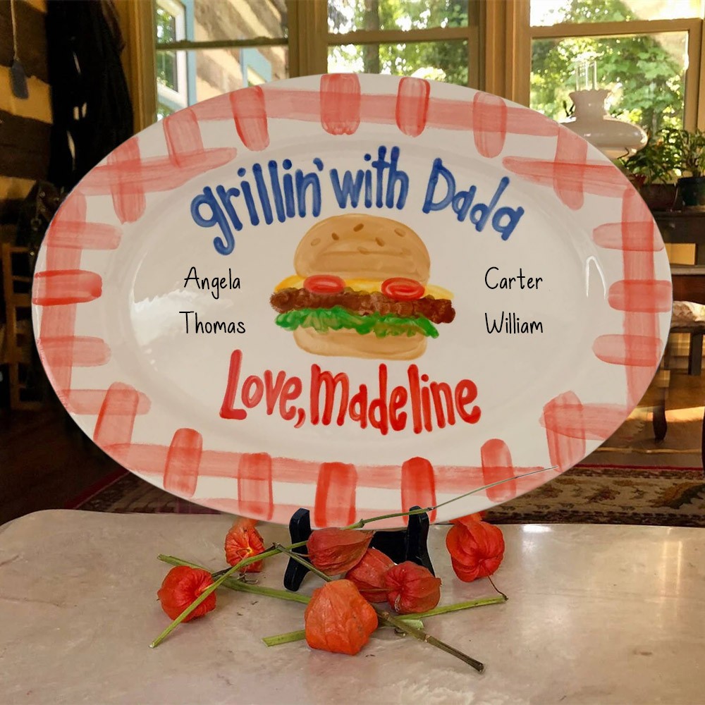 Personalized Daddy's Grilling Plate Father's Day Gift