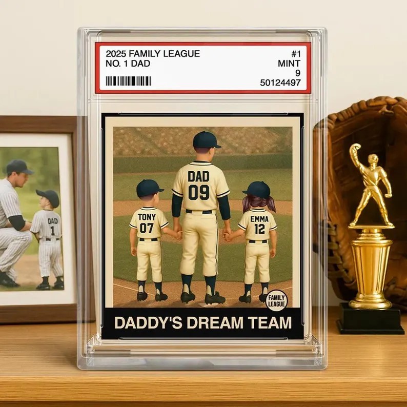 Baseball No. 1 Dad Custom Figure Acrylic Block Fathers Day Gift