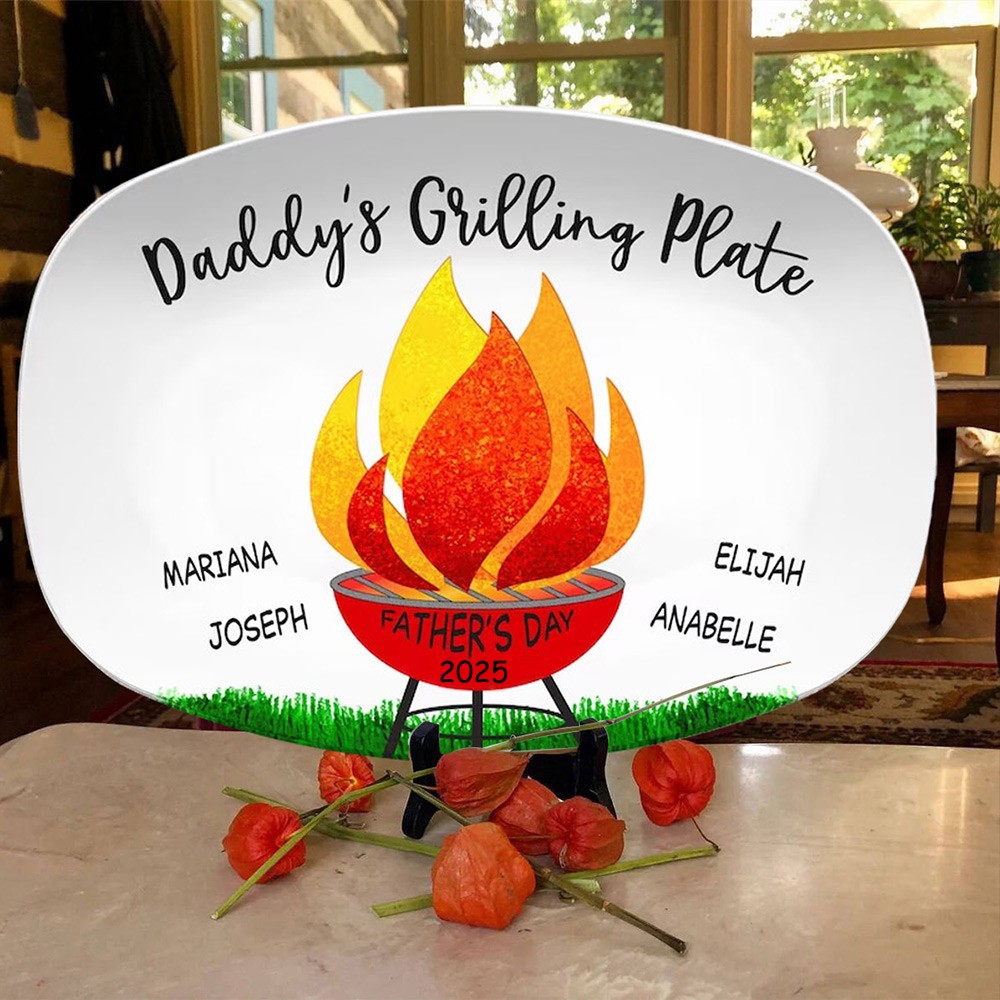 Personalized Daddy's Grilling Plate Father's Day Gift