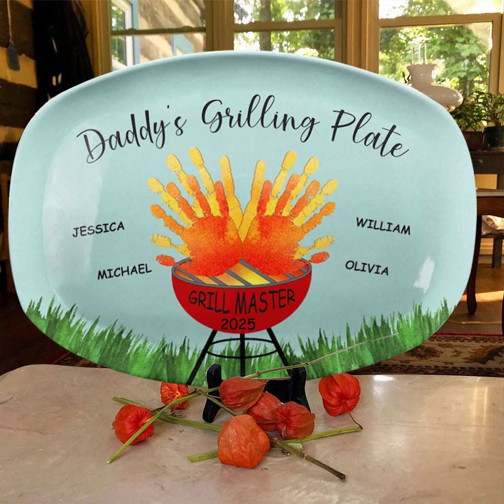 Personalized Daddy's Grilling Plate Father's Day Gift