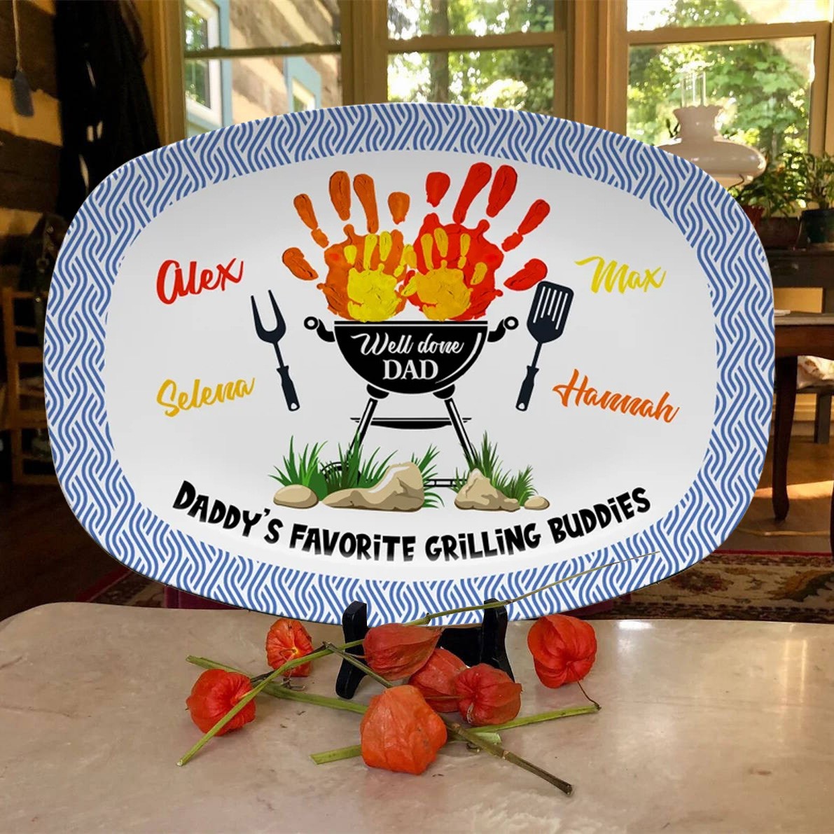 Personalized Daddy's Grilling Plate Father's Day Gift