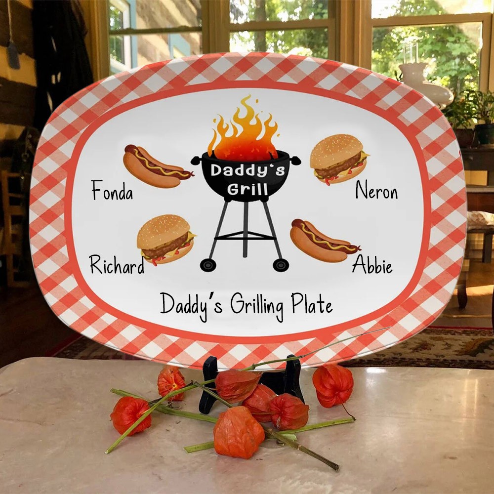 Personalized Daddy's Grilling Plate Father's Day Gift