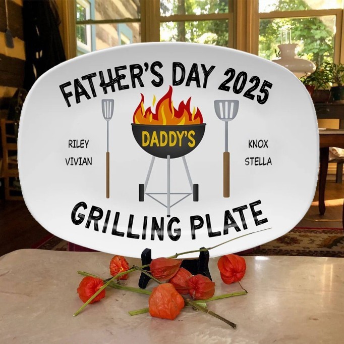 Personalized Daddy's Grilling Plate Father's Day Gift