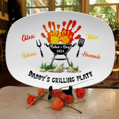 Personalized Daddy's Grilling Plate Father's Day Gift