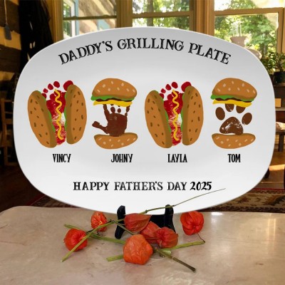 Personalized Daddy's Grilling Plate Father's Day Gift