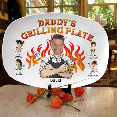 Personalized Daddy's Grilling Plate Father's Day Gift