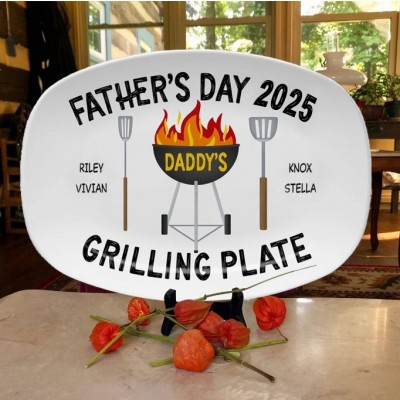 Personalized Daddy's Grilling Plate Father's Day Gift