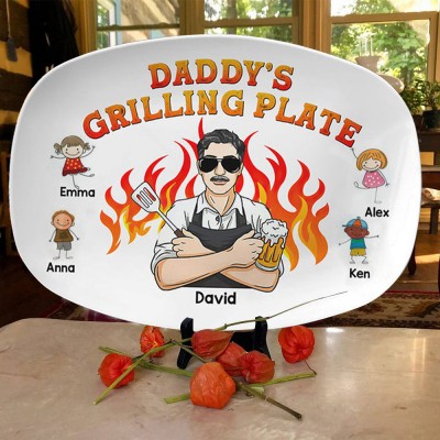 Personalized Daddy's Grilling Plate Father's Day Gift