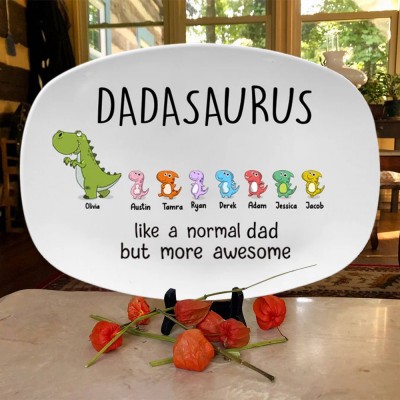 Personalized Dad Dinosaur Platter Father's Day Gift