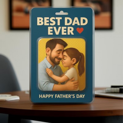 Personalized Photo Dad And Kids Action Figure Acrylic Block Plaque For Father's Day Gift